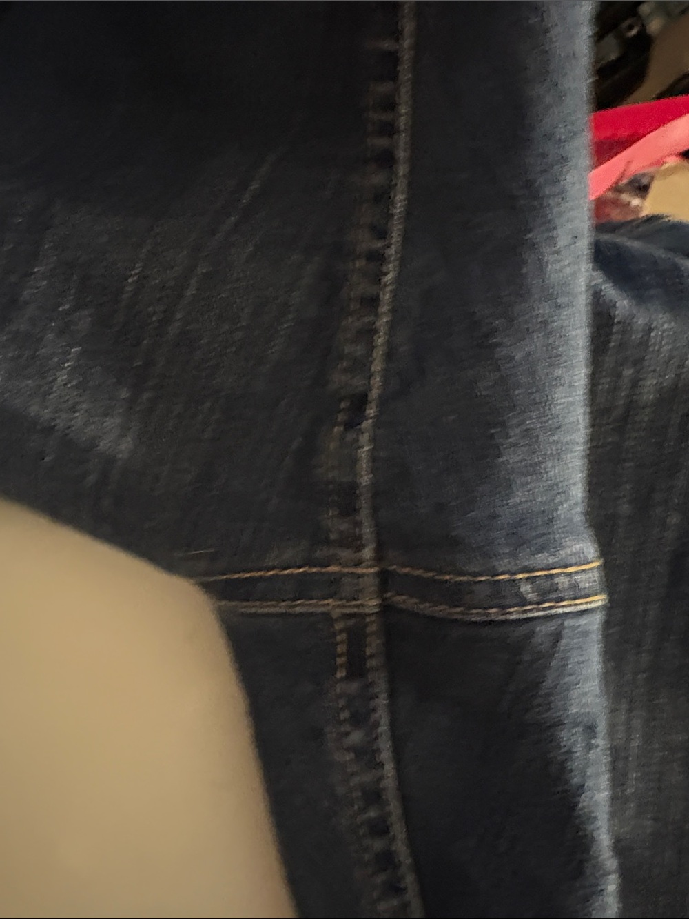 Navy Maternity Straight Leg Jeans with Overband - Picture 3 of 5